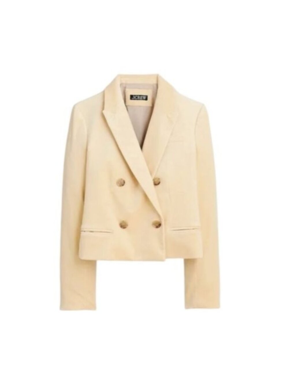 J.Crew Womens Blazer 10 Cropped Velvet Ivory Solid BV217 NEW